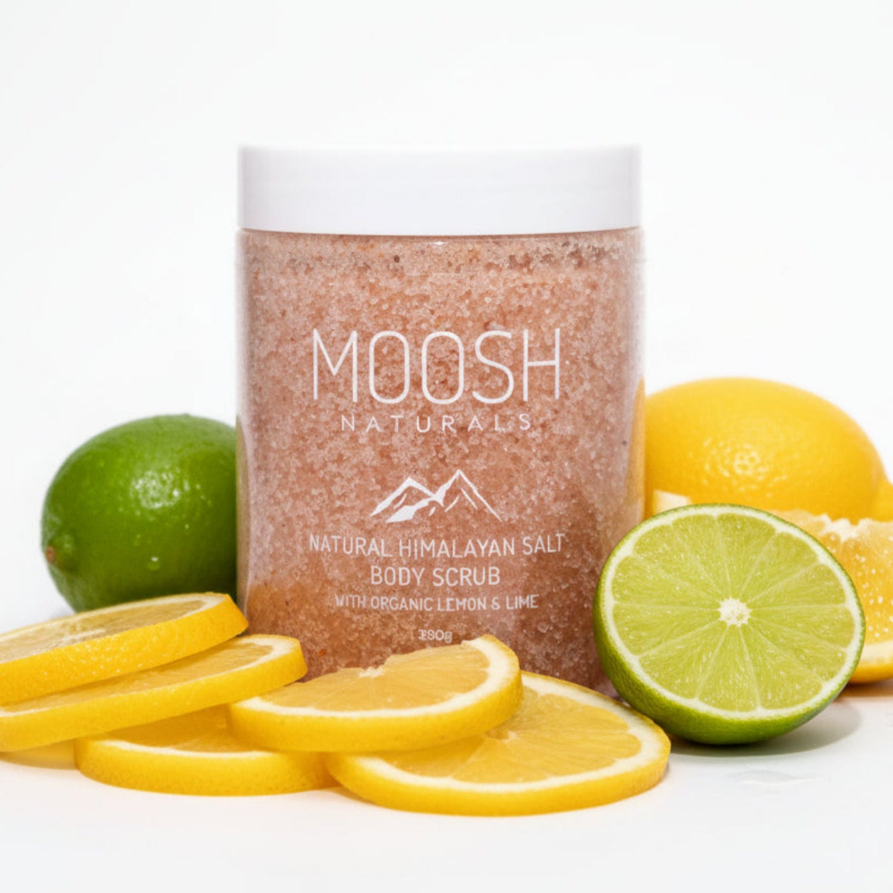 NATURAL HIMALAYAN SALT BODY SCRUB WITH ORGANIC LEMON & LIME