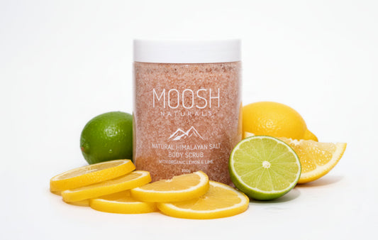 NATURAL HIMALAYAN SALT BODY SCRUB WITH ORGANIC LEMON & LIME